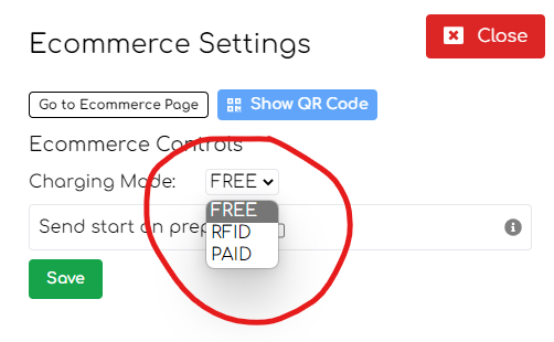 Ocpp Billing Ecommerce Settings